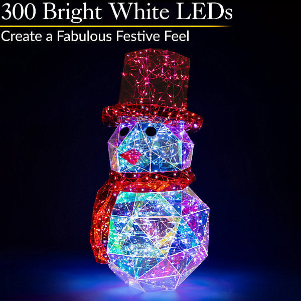 Snowman Christmas Light Multi-function LED Light, White USB Power Supply 40cm