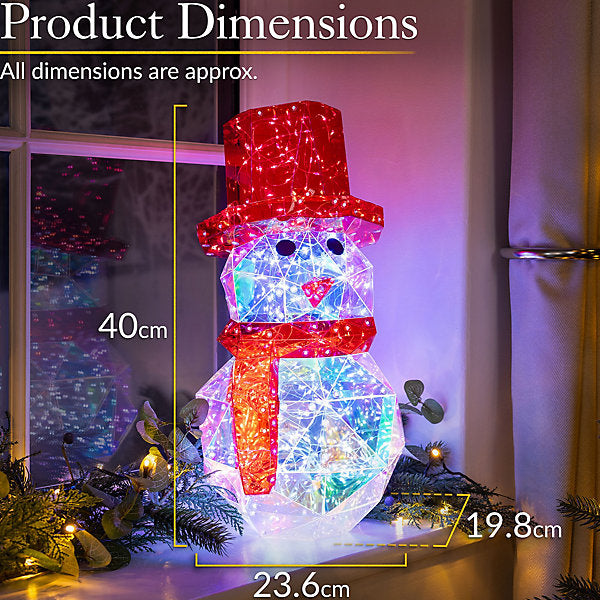 Snowman Christmas Light Multi-function LED Light, White USB Power Supply 40cm