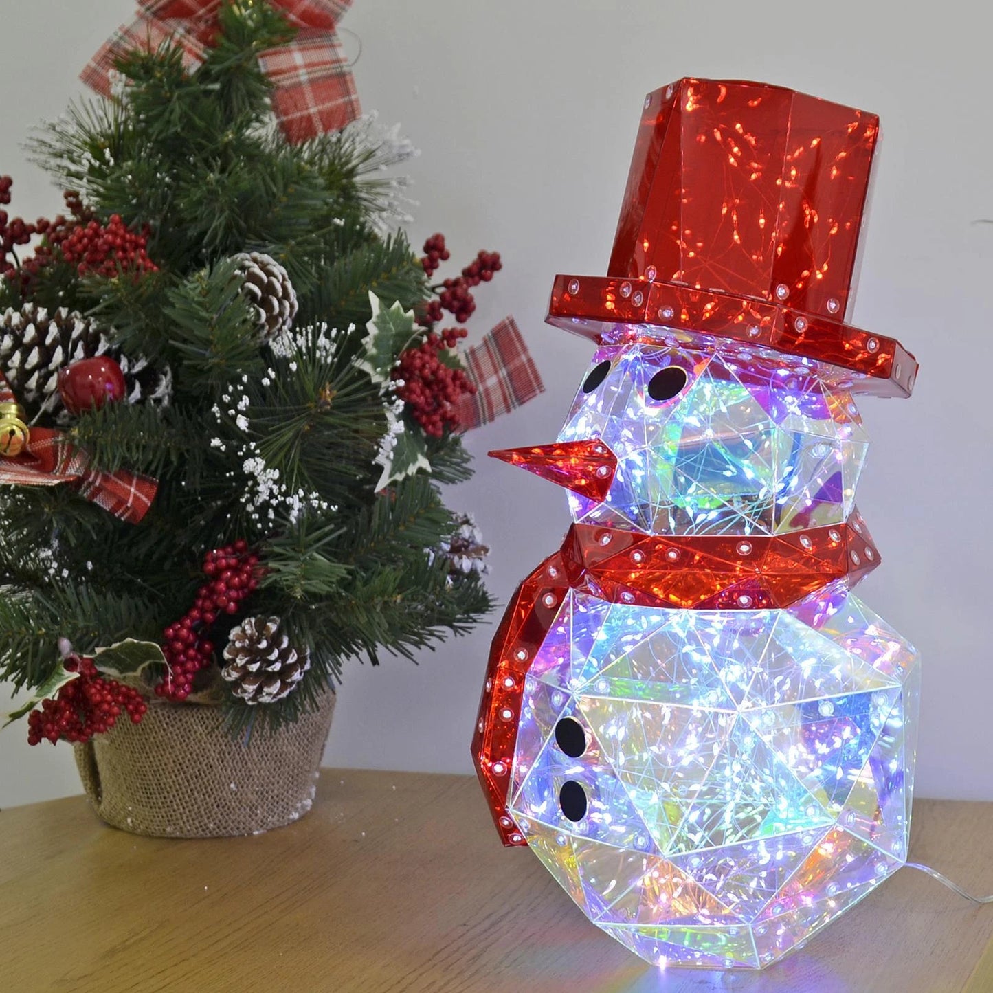 Snowman Christmas Light Multi-function LED Light, White USB Power Supply 40cm