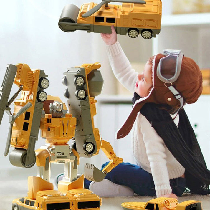 Magnetic deformation engineering vehicle assembly toy