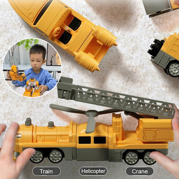 Magnetic deformation engineering vehicle assembly toy