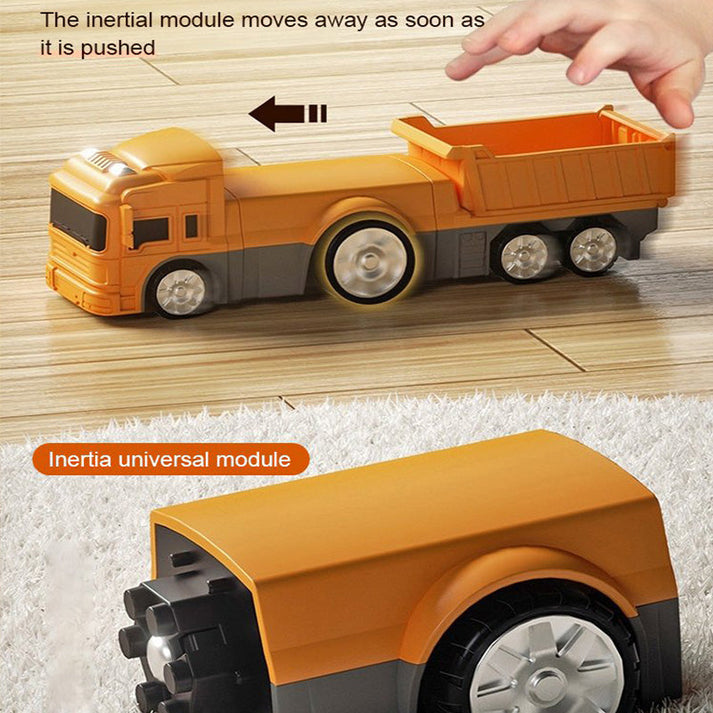 Magnetic deformation engineering vehicle assembly toy