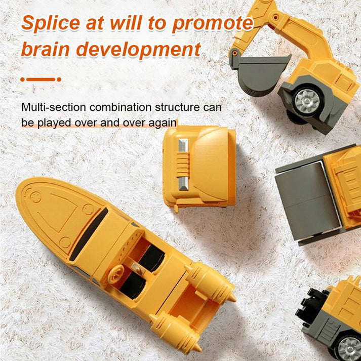 Magnetic deformation engineering vehicle assembly toy