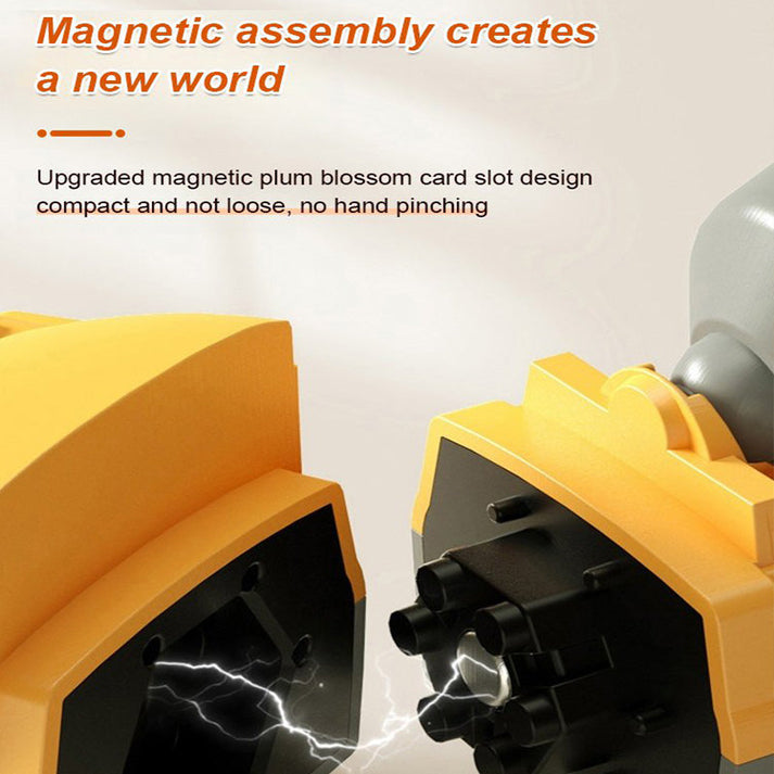 Magnetic deformation engineering vehicle assembly toy