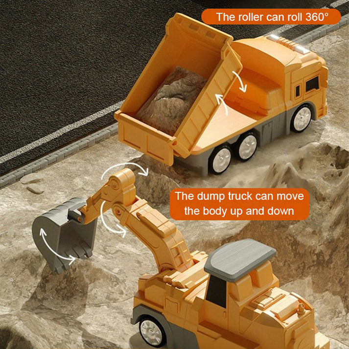 Magnetic deformation engineering vehicle assembly toy