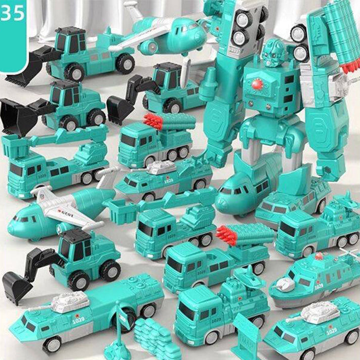 Magnetic deformation engineering vehicle assembly toy
