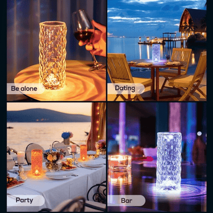 (🔥 Hot Sale)🎁16 Color Rose Glow Crystal Diamond Table Lamp